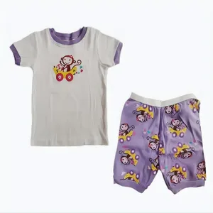 ست تی شرت و شلوارک دخترانه مدل میمون بازیگوش