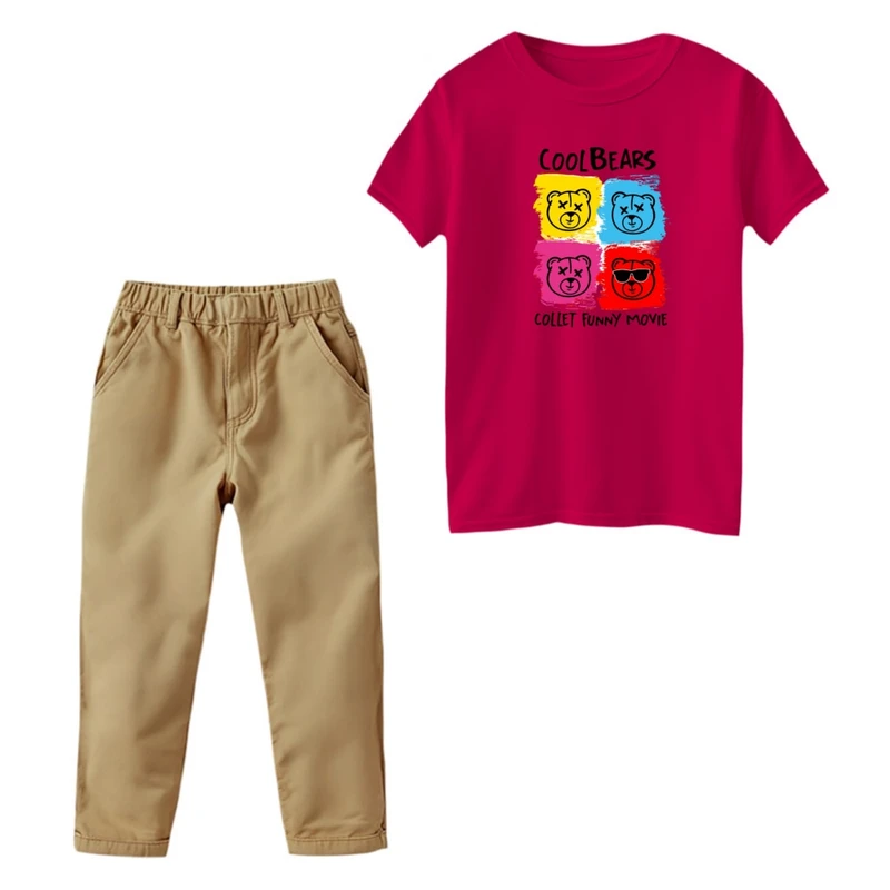 ست تی‌شرت و شلوار دخترانه مدل خرس ها