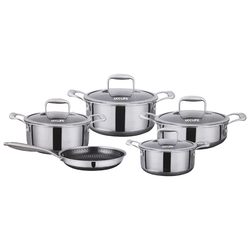 سرویس قابلمه و تابه استیل 9 پارچه یو سی سی لایف مدل UC-TSS0209D
