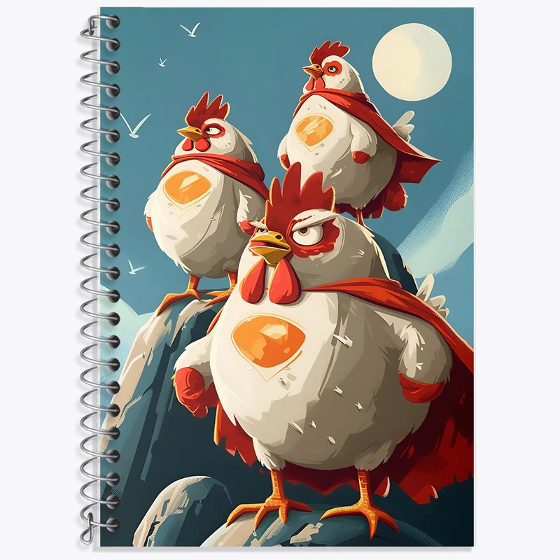 دفتر زبان 50 برگ خندالو مدل دو خط طرح خروس های جنگی کد F8431