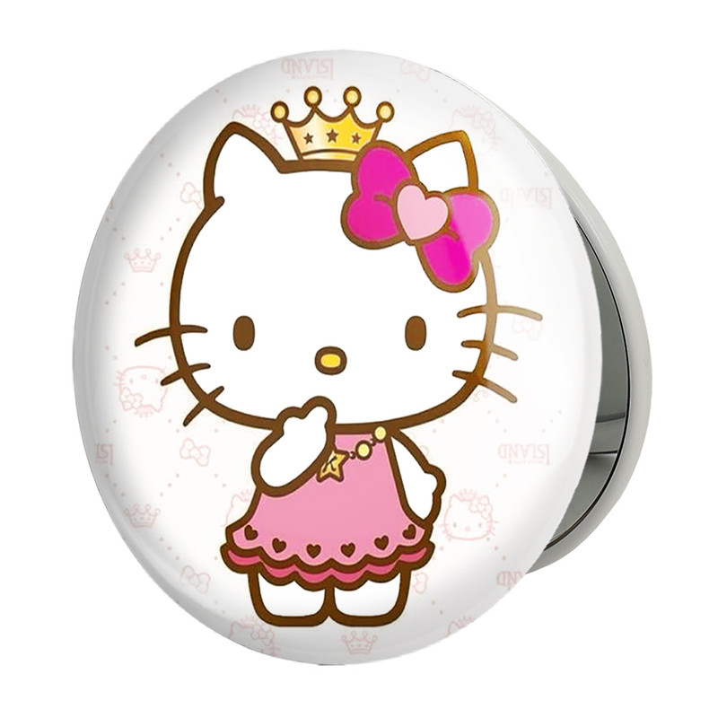 آینه جیبی خندالو طرح هلو کیتی Hello Kitty مدل تاشو کد 2496 
