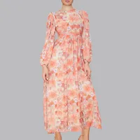 پیراهن یقه گرد زنانه مدل 785883208 طرح ترندیول