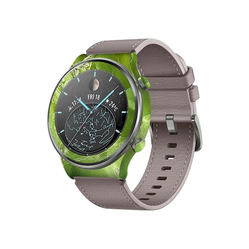  برچسب ماهوت طرح Green-Crystal-Marble مناسب برای ساعت هوشمند هوآوی Watch GT 2 Pro