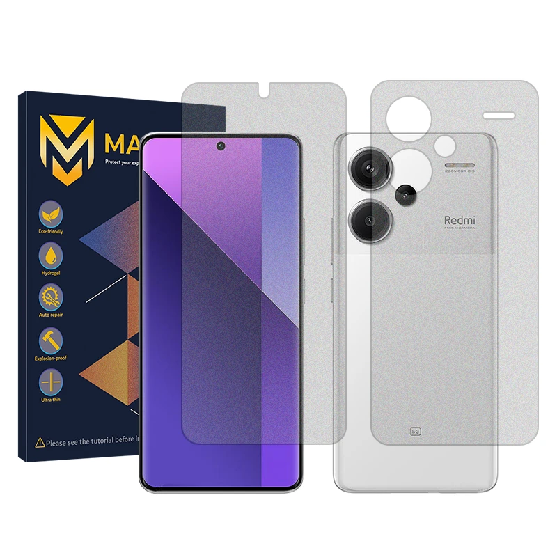 محافظ صفحه نمایش مات مستر مدل Resistant مناسب برای گوشی موبایل شیائومی Redmi Note 13 Pro Plus به همراه محافظ پشت گوشی