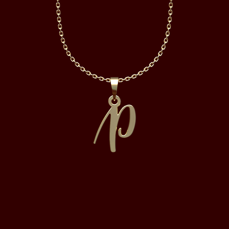 گردنبند طلا 18 عیار زنانه مدوپد مدل حرف p کد HH2-1-1224