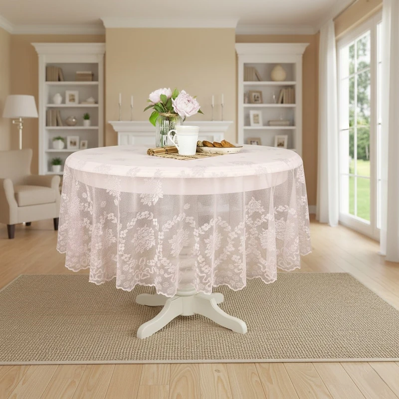 رومیزی انگلیش هوم مدل New Rose Branch سایز 180x180 سانتی‌متر