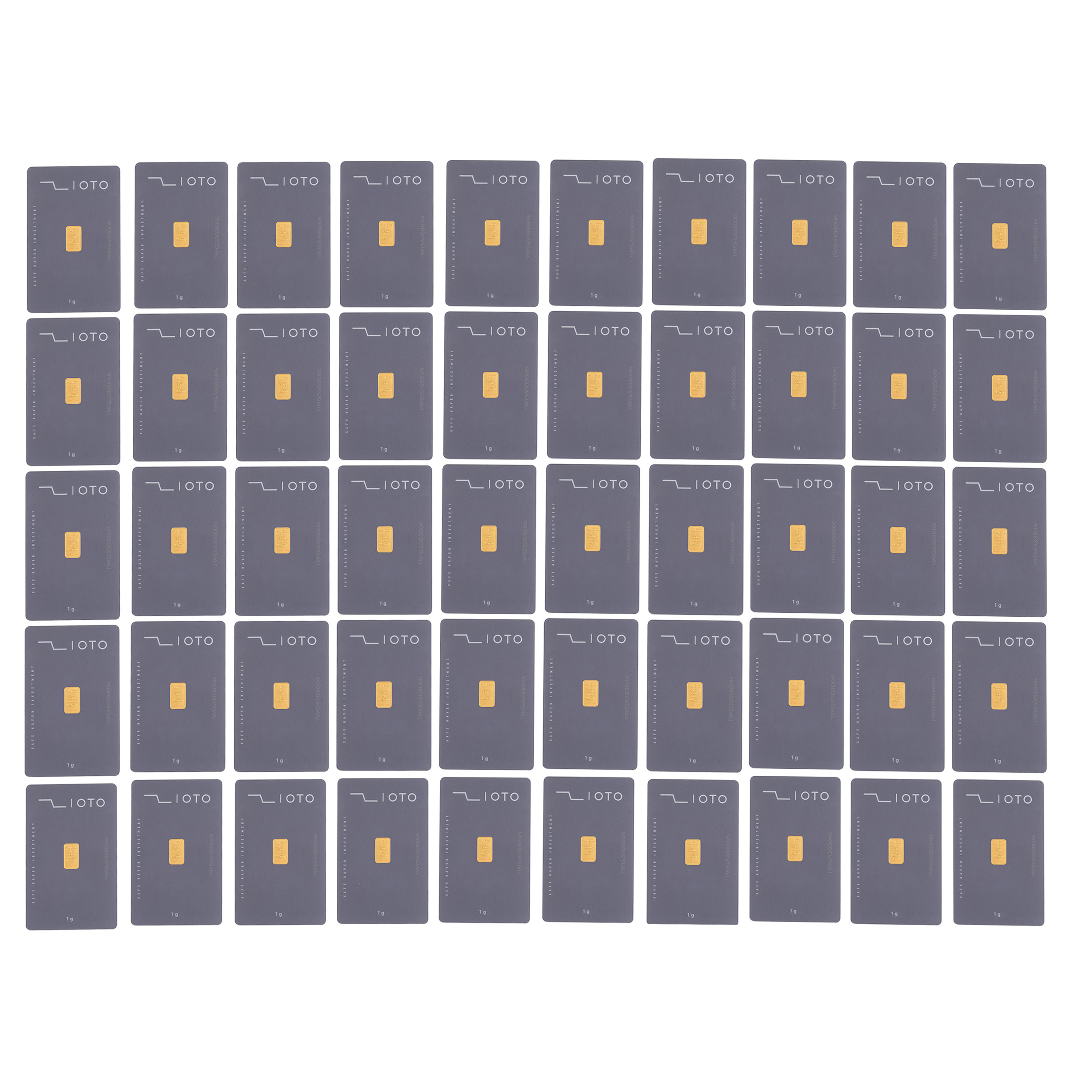 شمش طلا 24 عیار زیوتو مدل Au-p1 بسته 50 عددی