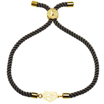 دستبند طلا 18 عیار زنانه کرابو طرح قلب مدل Kr1943