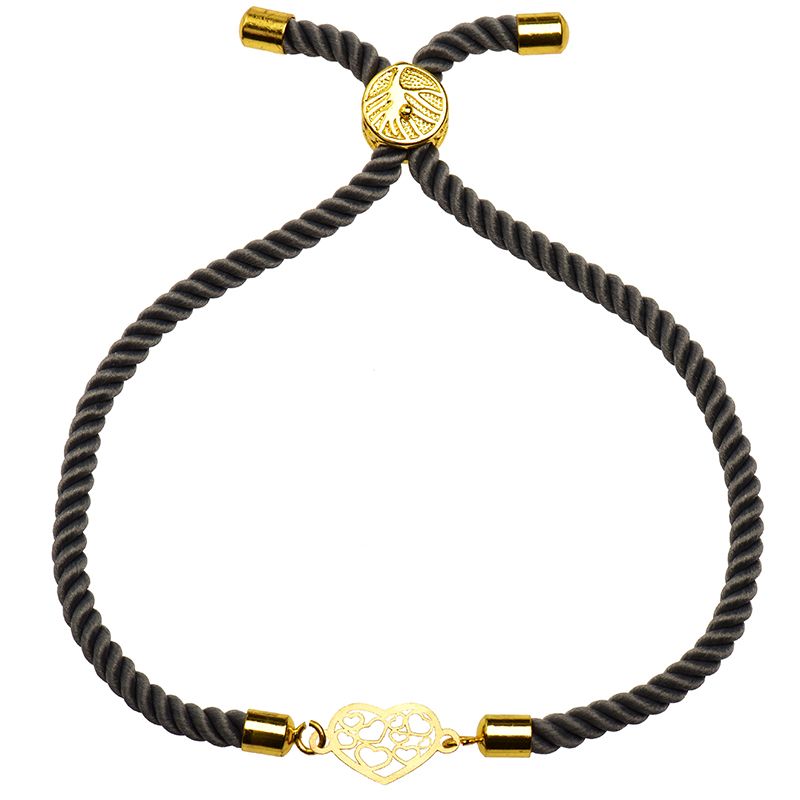 دستبند طلا 18 عیار زنانه کرابو طرح قلب مدل Kr1943 -  - 1