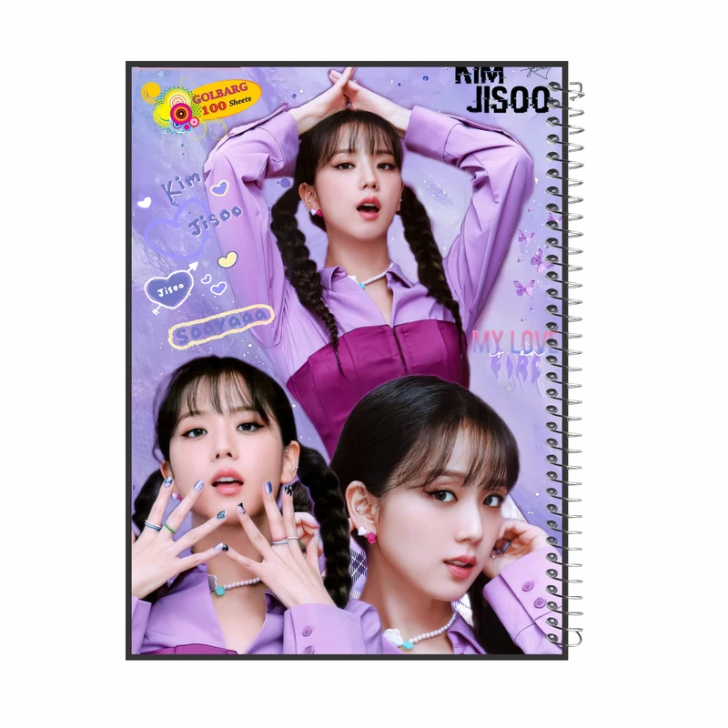 دفتر مشق 100 برگ گلبرگ طرح  jisoo  کد 77