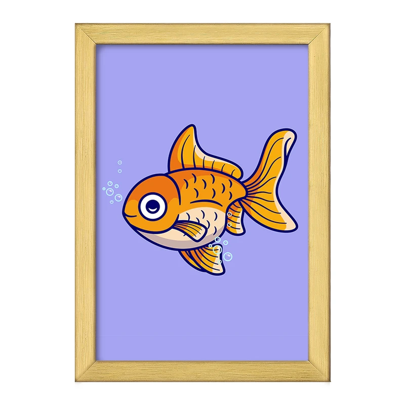 تابلو خندالو طرح حیوانات بامزه ماهی کد 29691