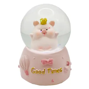 گوی چراغ‌دار مدل  Good Times طرح بچه خوک تاج به سر کد D1623.15
