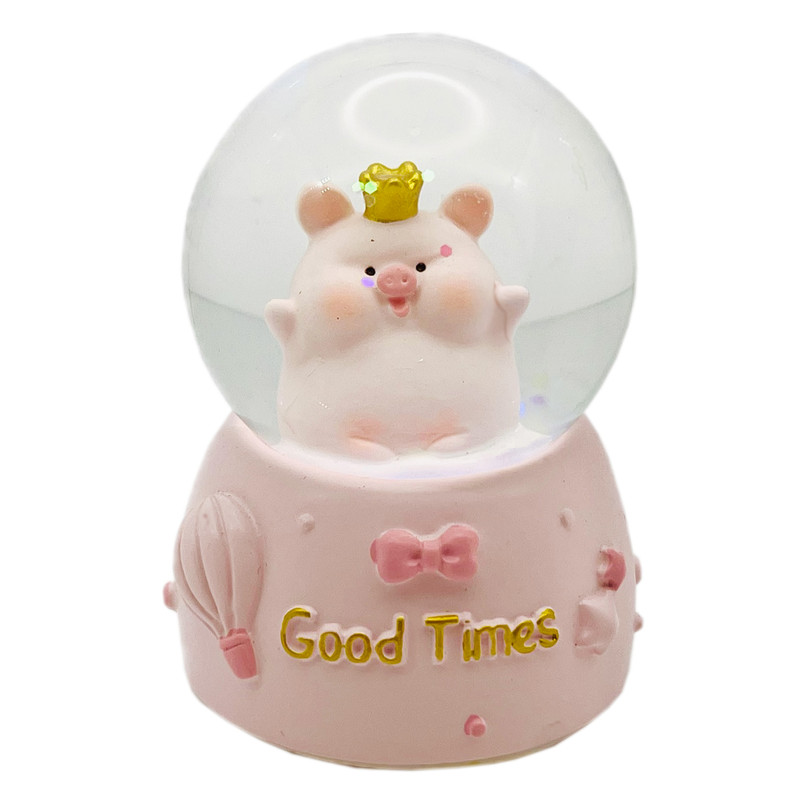 گوی چراغ دار مدل Good Times طرح بچه خوک تاج به سر کد D1623.15