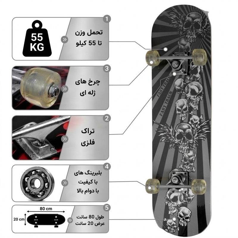 اسکیت بورد مدل اسکلت