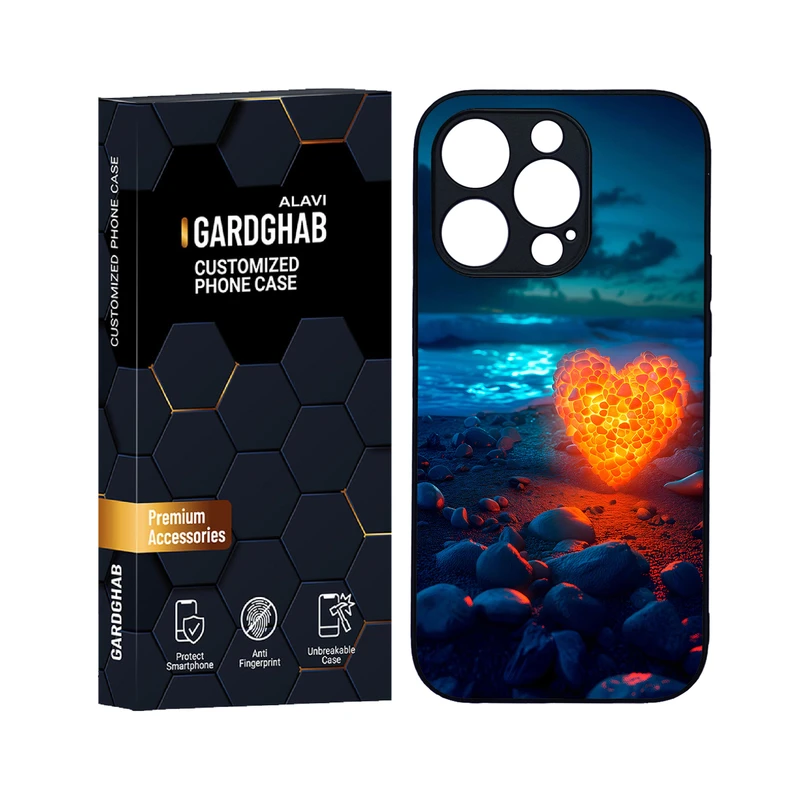 کاور گارد قاب علوی مدل دورژله ای عاشقانه مناسب برای گوشی موبایل اپل iPhone 14 Pro