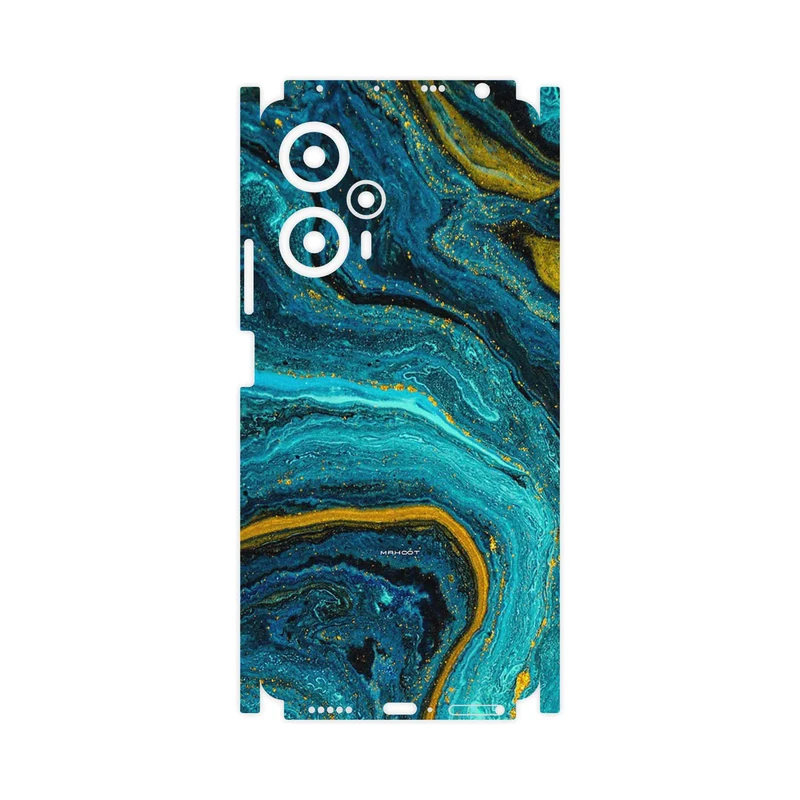 برچسب پوششی ماهوت مدل Turquoise marblewith golden streaks-FullSkin مناسب برای گوشی موبایل شیائومی Poco F5