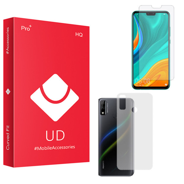 محافظ صفحه نمایش یو دی مدل HQ مناسب برای گوشی موبایل هوآوی Y8S به همراه محافظ پشت گوشی