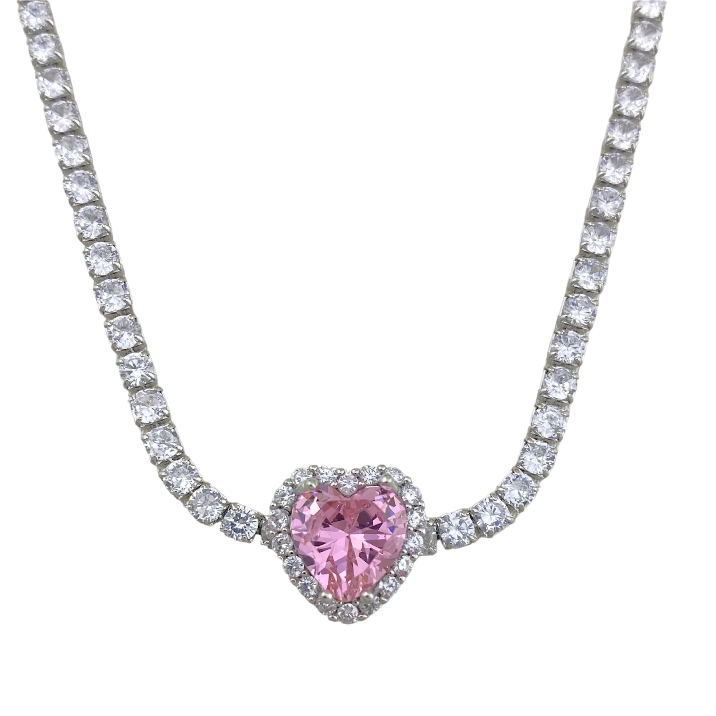 گردنبند زنانه ژوپینگ مدل قلب جواهری تنیسی کد N4357