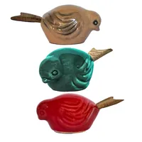 مجمسه سرامیکی مدل پرنده دم چوبی&nbsp;مجموعه سه عددی