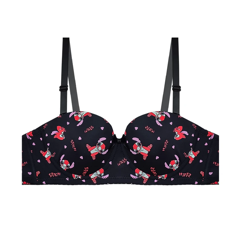 سوتین اسفنجی زنانه آنی لوکس مدل دکلته نیم جک فنردار طرح استیچ  کد 44011s