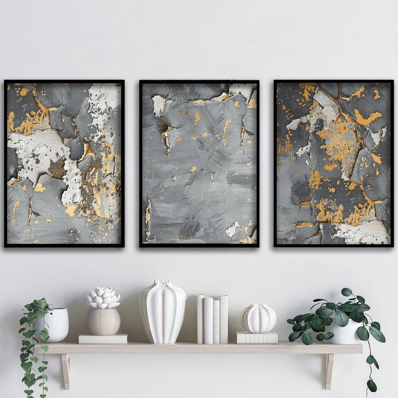 تابلو آتریسا طرح آبستره مدل ATA129 مجموعه 3 عددی 