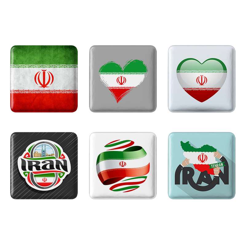 مگنت خندالو طرح پرچم ایران کد 1210B مجموعه 6 عددی