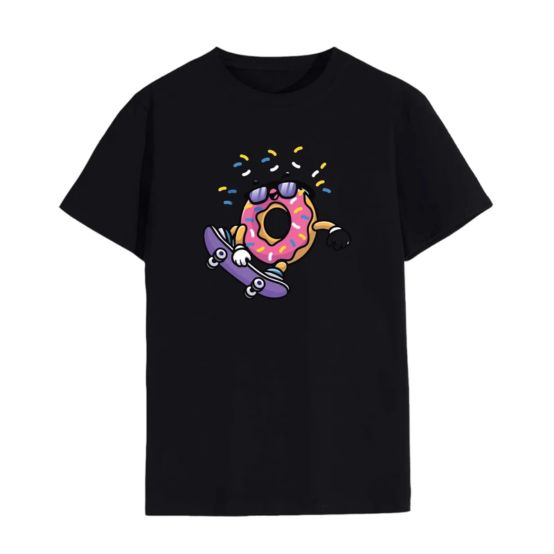 تی شرت لانگ آستین کوتاه زنانه مدل دونات اسکیت