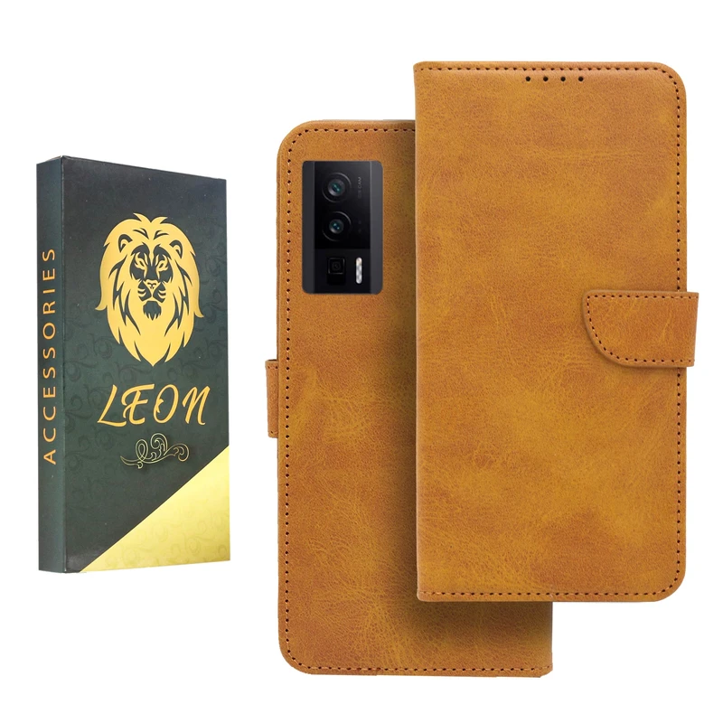 کیف کلاسوری لئون مدل Khoshi مناسب برای گوشی موبایل شیائومی Poco F5 Pro