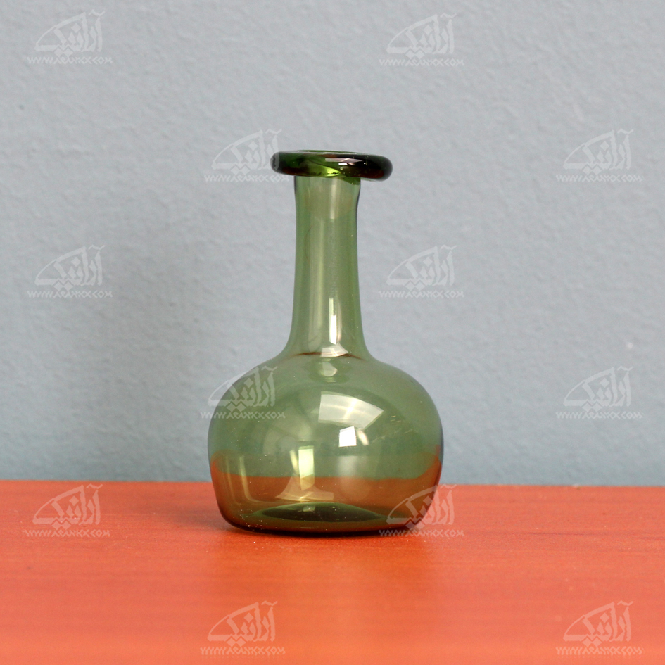 گلدان مینیاتوری شیشه گری با حرارت مستقیم‏ ‏ سبز‏ طرح ‏ساده‏ مدل 1015900024