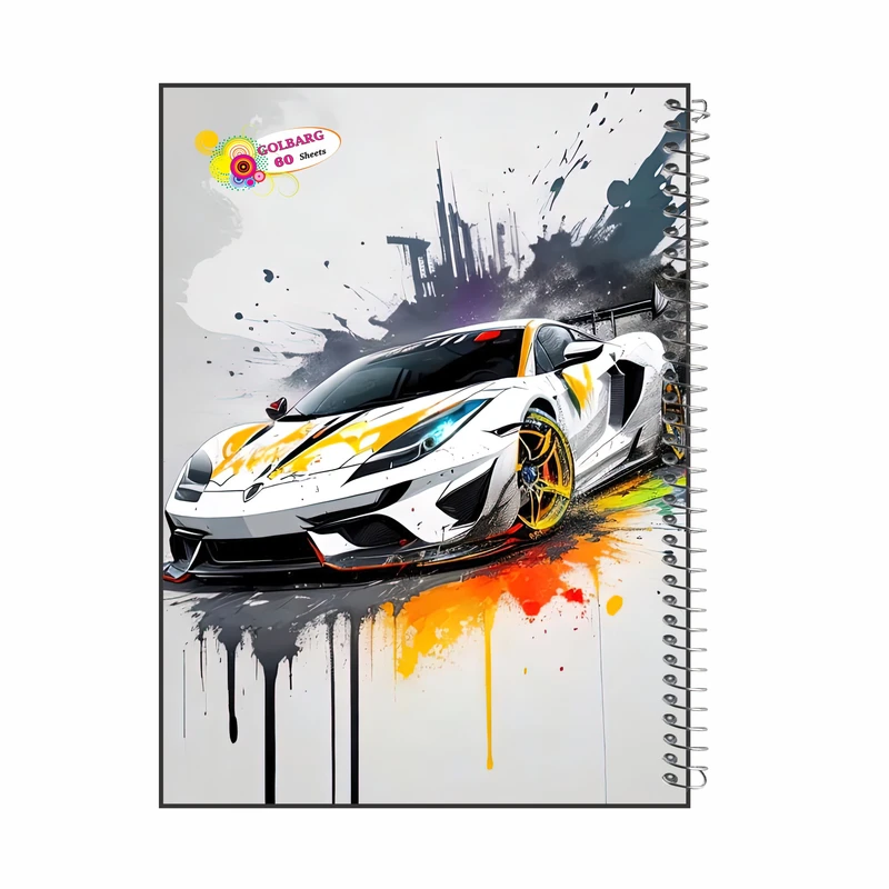 دفتر مشق 60 برگ گلبرگ مدل ماشین لوکس کد 3236