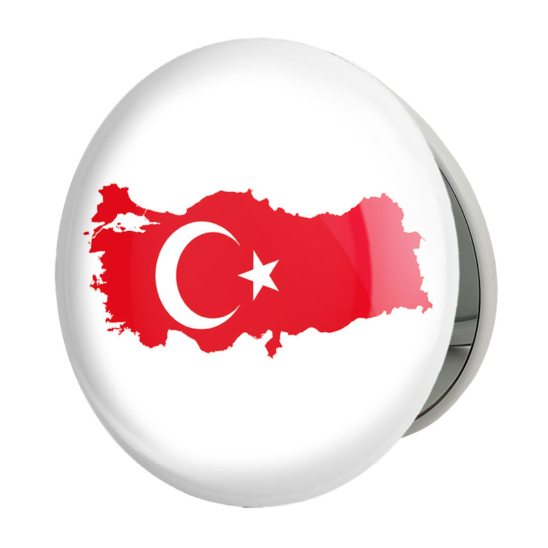 آینه جیبی خندالو طرح پرچم ترکیه مدل تاشو کد 20617 
