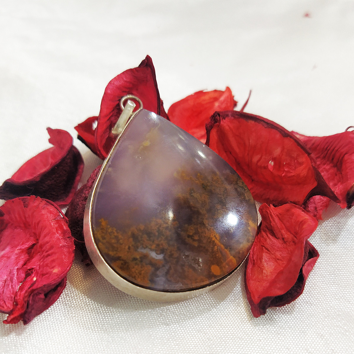 آویز گردنبند نقره زنانه سلین کالا مدل عقیق کد ce-As4