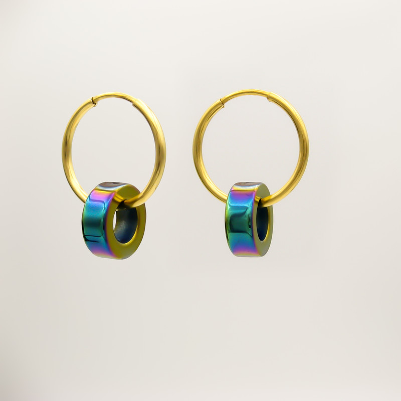 گوشواره طلا 18 عیار زنانه کاپانی مدل KE022