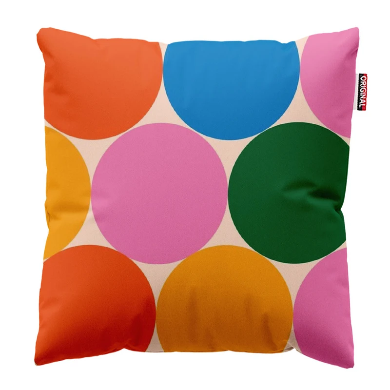 کوسن پاد آفرین طرح دایره های رنگی کد 3682 سایز 30*30 سانتی متر