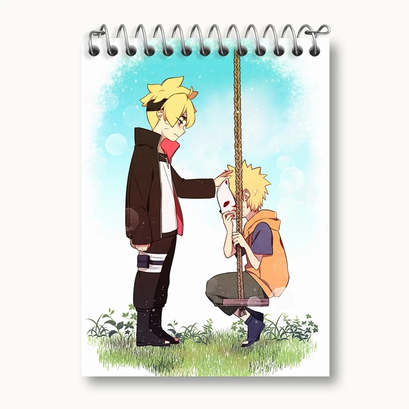 دفتر یادداشت 50 برگ خندالو مدل ناروتو و بورتو انیمه بوروتو Boruto کد 13153