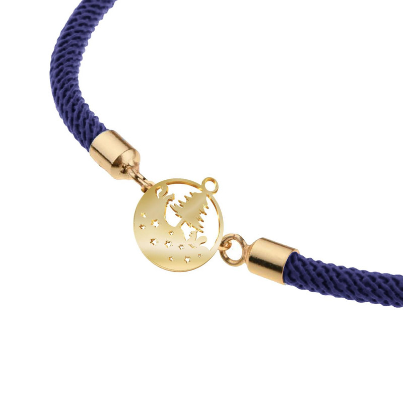 دستبند طلا 18 عیار زنانه مدوپد مدل جنگل و ستاره کد D15-10417