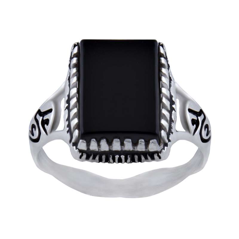 انگشتر نقره مردانه مدل سنگ عقیق رکاب سیلندری مقاوم کد AM_035