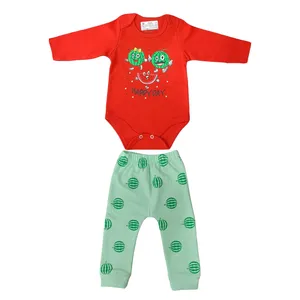 ست بادی و شلوار نوزادی مدل خانواده هندوانه ای