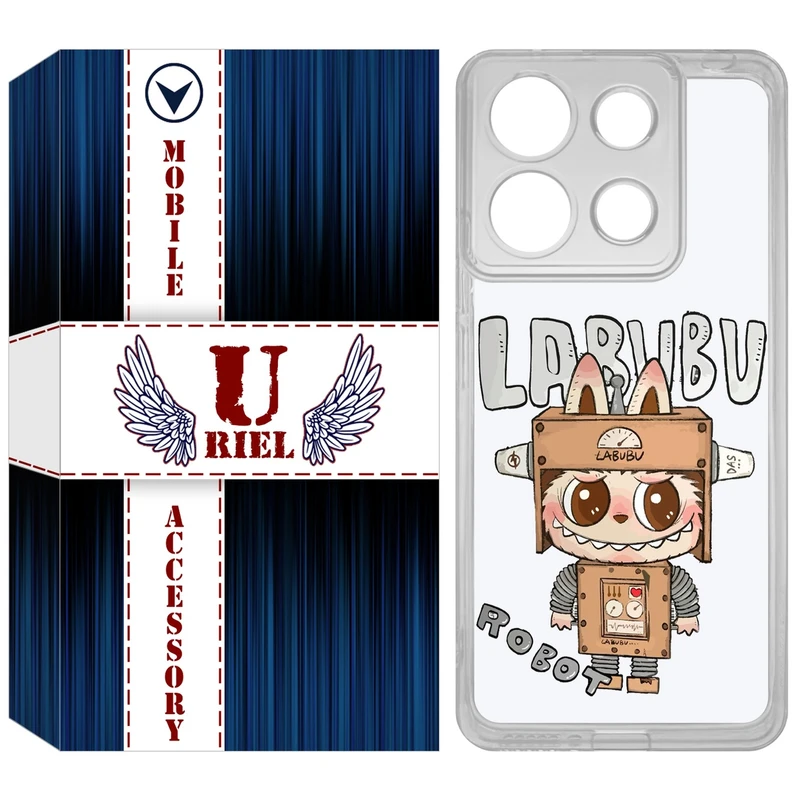 کاور یوریل مدل Clear کد 121 طرح لبوبو Labubu مناسب برای گوشی موبایل شیائومی Redmi Note 13 4G