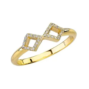   انگشتر طلا 18 عیار زنانه قیراط طرح لوزی کد GH6016