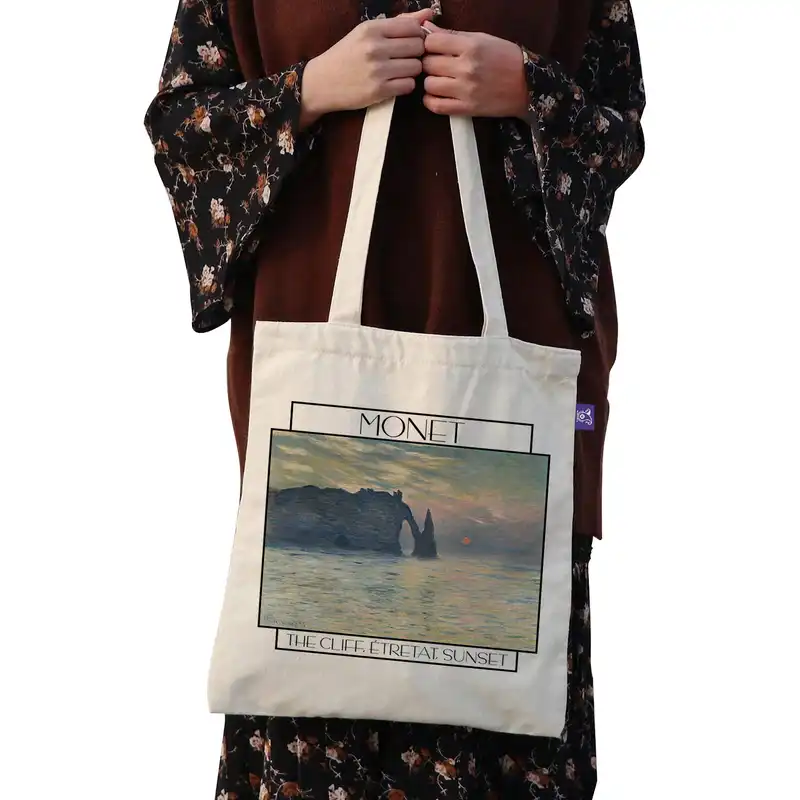 ساک خرید ترمه طراحان ایده مدل صخره اترتات و غروب آفتاب از مونه کد 0206 - S