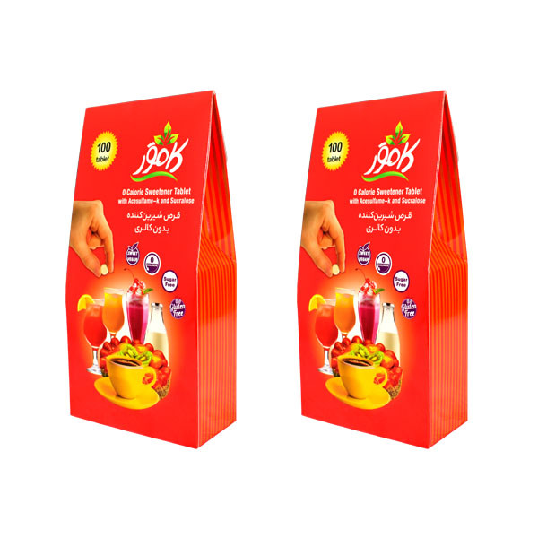 قرص شیرین کننده بدون گلوتن کامور - 100 عددی بسته 2 عددی