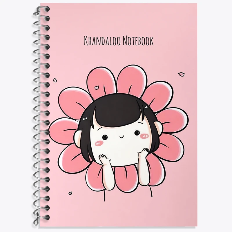 دفتر زبان 50 برگ خندالو مدل سه خط طرح دخترانه کیوت کد N3957