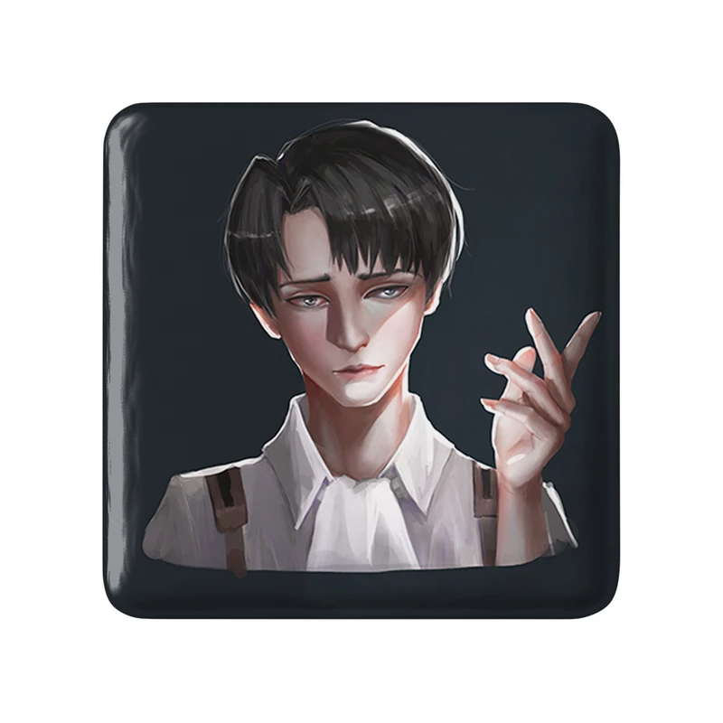 مگنت خندالو طرح لیوای انیمه اتک آن تایتان Attack on Titan  مدل مربعی کد 18616