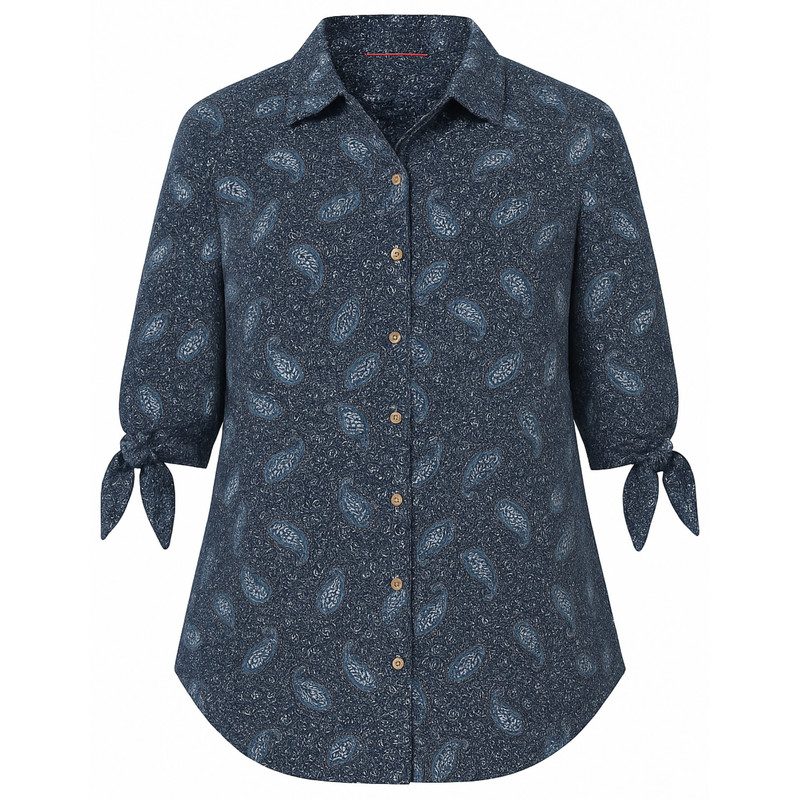 شومیز آستین سه ربع یقه برگردان زنانه مدل 28202