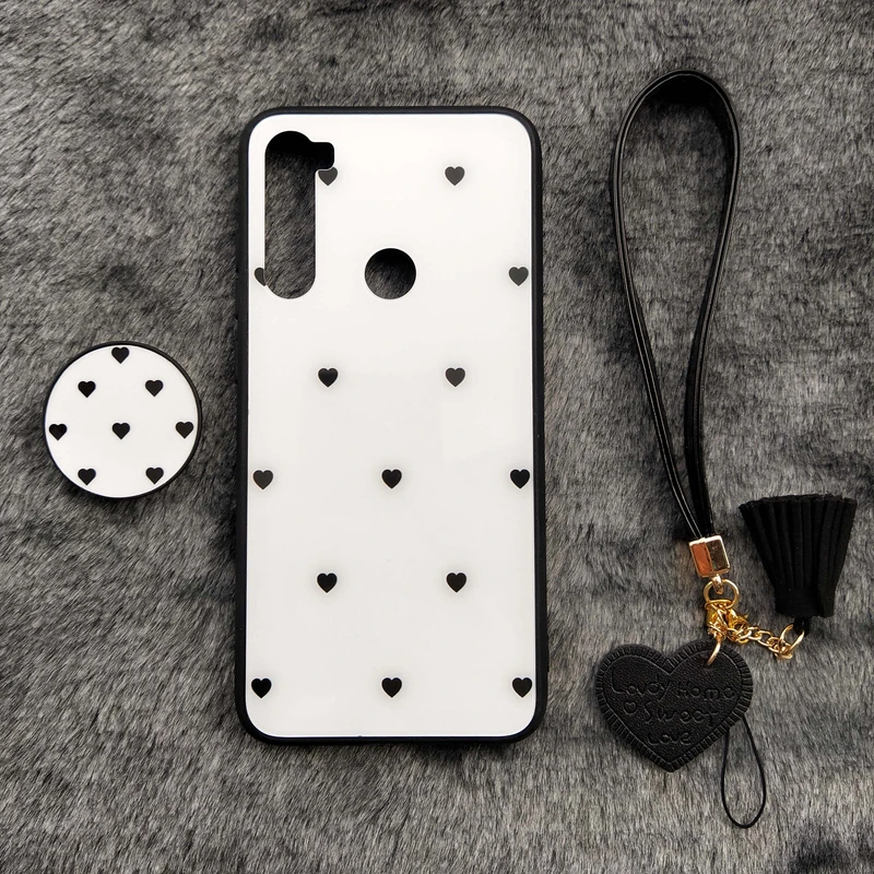 کاور مدل قلب کد 03 مناسب برای گوشی موبایل شیائومی Redmi Note 8 به همراه بند و پایه نگهدارنده