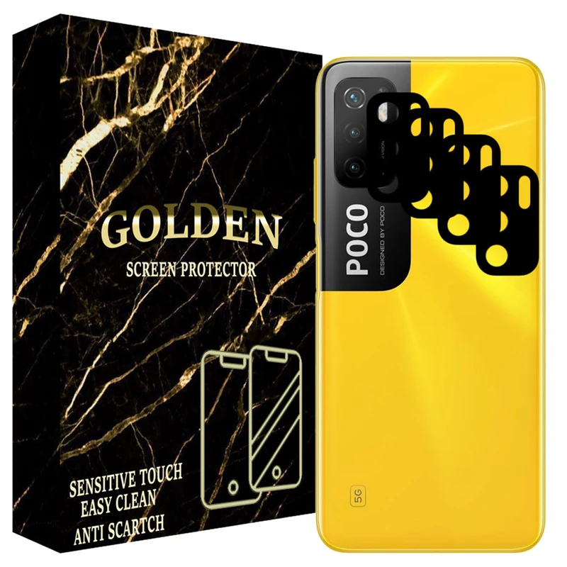 محافظ لنز دوربین گلدن مدل LGL04 مناسب برای گوشی موبایل شیائومی Poco M3 Pro بسته چهار عددی