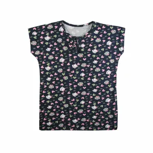 تی شرت آستین کوتاه زنانه مدل گربه رنگ سورمه ای