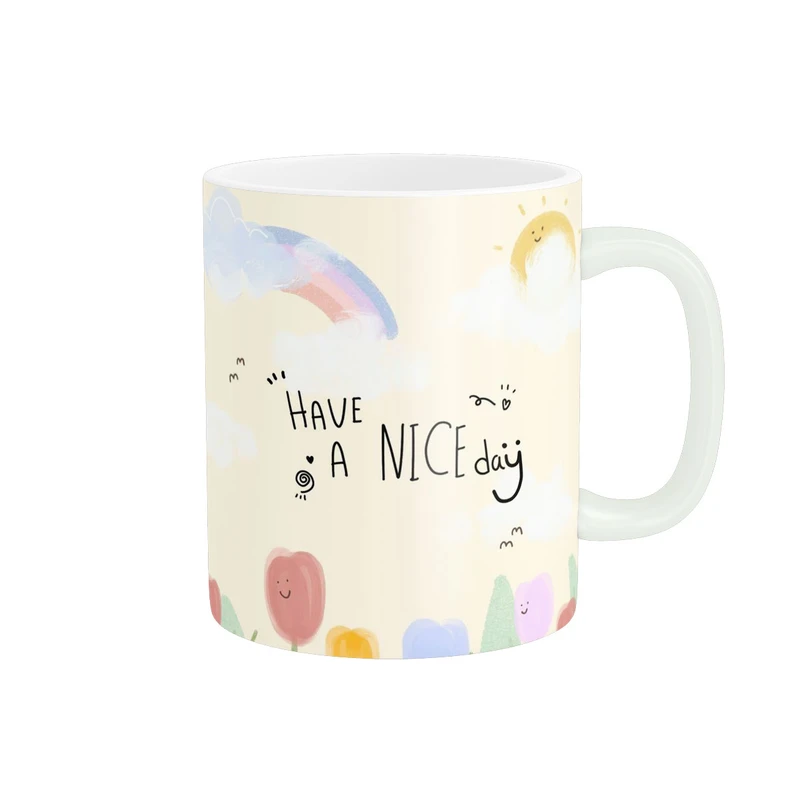 ماگ پاد آفرین مدل روز خوب have a nice day فانتزی کیوت گربه بامزه پینترستی کد 619