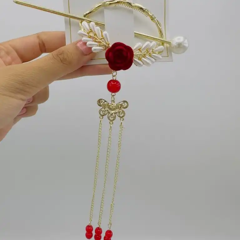 گیره مو زنانه مدل کانزاشی رز